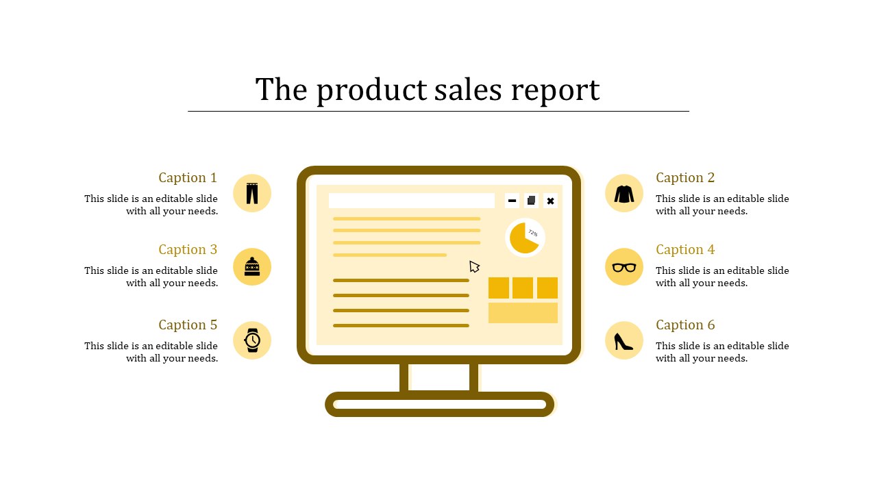sales report template-the product sales report-yellow